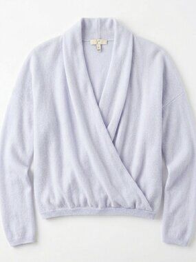 JOIE Light Blue Wrap Sweater Medium Balletcore Coquette Minimalist Soft Pastel